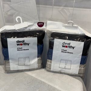 Men's 6 Pack Woven Boxers - Black, Blue, Gray - Size 2XL